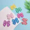 100pcs Cute Grid Resin Bowknot Cabochon Flatbacks Fit Phone Deco Parts Scrapbooking Craft DIY Hair Bows Accessories 26*32mm