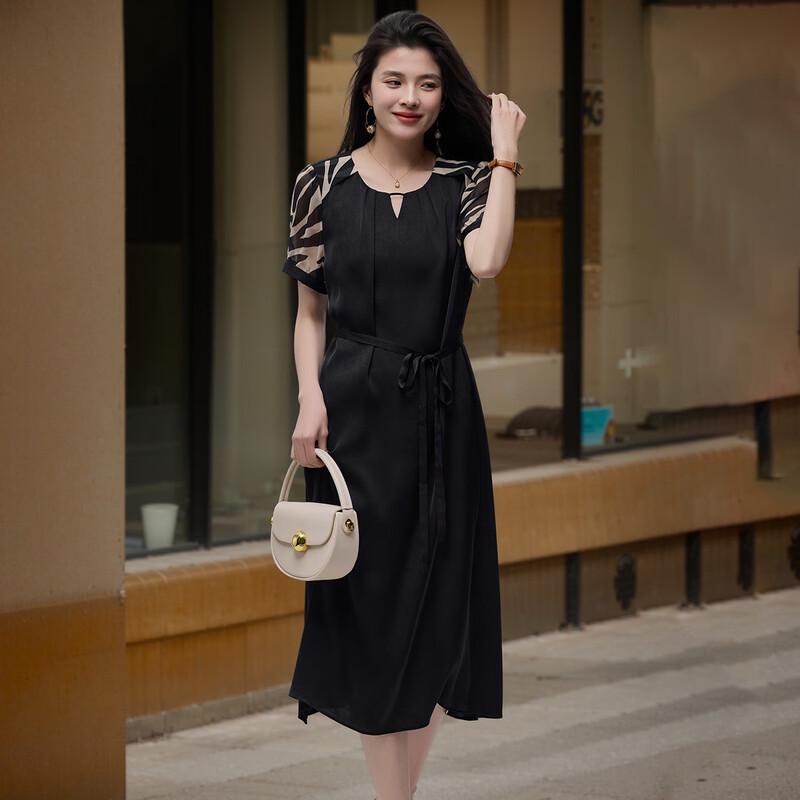 Sanpowa Elegant Short Sleeve Summer Midi Dress L