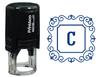 Printtoo Alphabet C Monogram Initial Square Swirl Border Self Inking Rubber Stamp Office