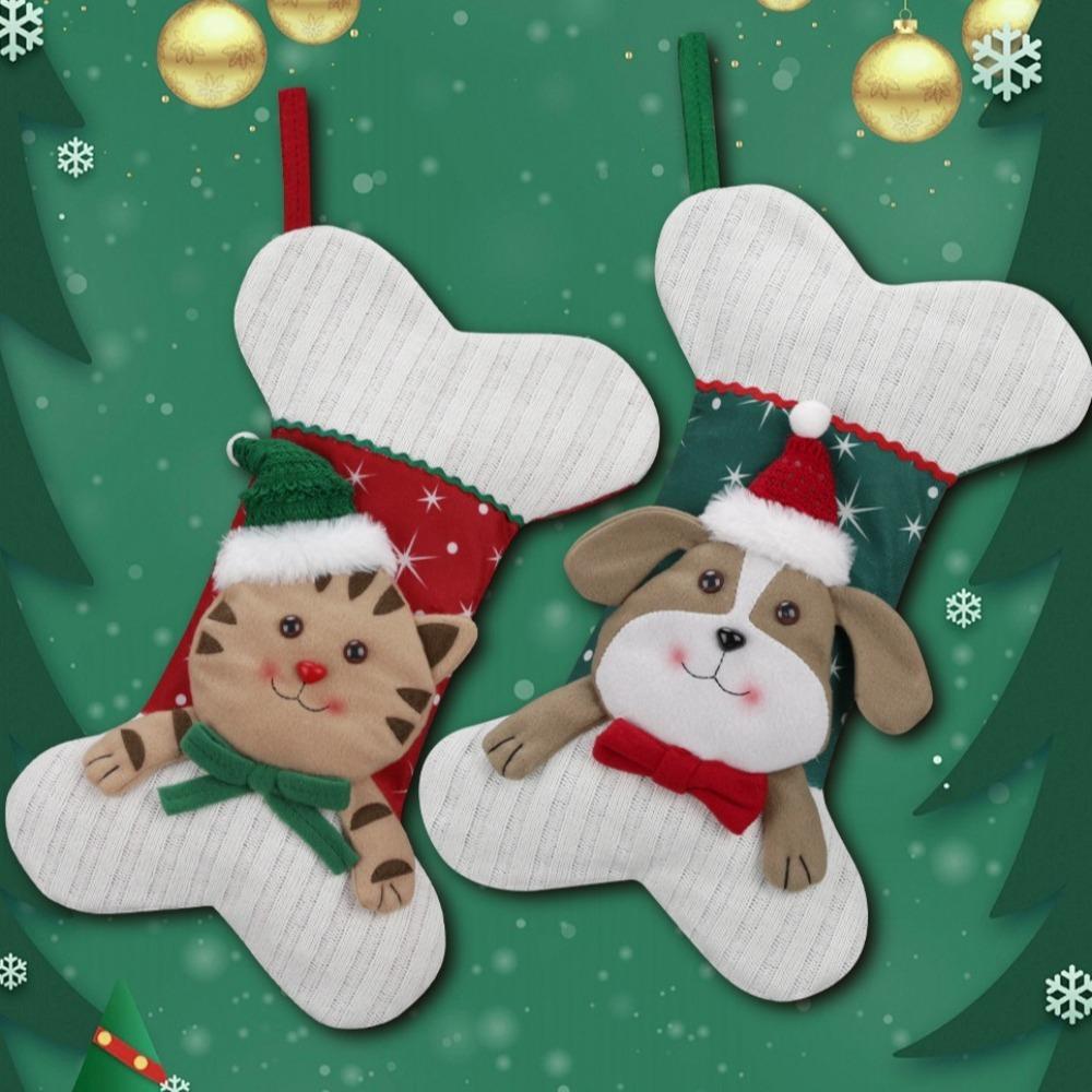 Kawaii Large Christmas Stocking Xmas Tree Ornaments Fireplace Christmas Stocking  Party Deco