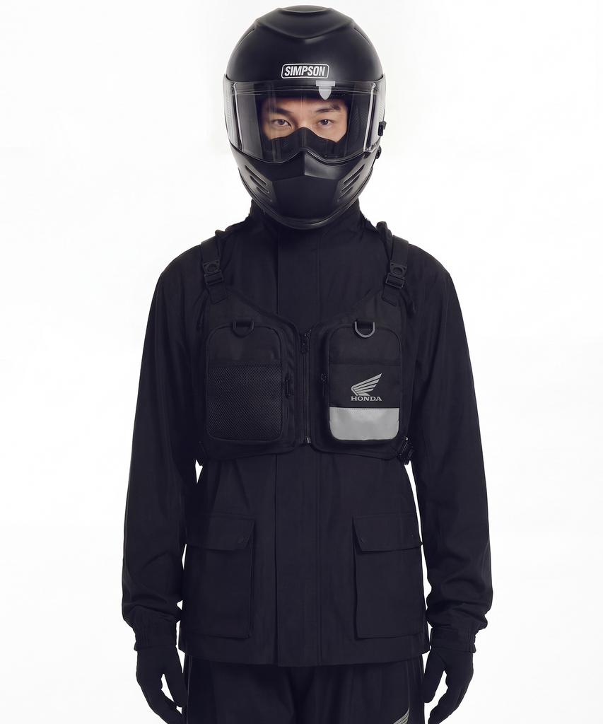 Phyps Motorcycle City Rider Tool Vest Black