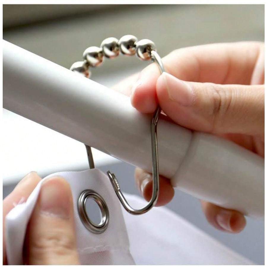 12pcs/set Shower Curtain Rings, Rust-Resistant Metal Shower Hooks Ring, for Bathroom Shower Rod Shower Curtain Hangers, Nickel