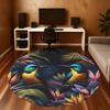 1pc Birds Flowers Round Chair Mat Area Rug - Non-Slip, Floor Mat for Office, Bedroom, and Indoor Decor C1118184
