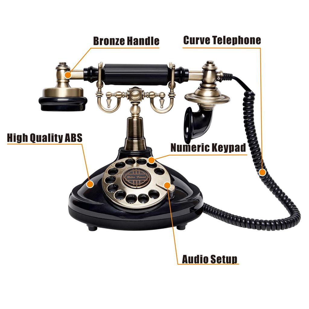 Vintage Rotary Telephone for Recording Messages - Ideal for Office, Hotel, or Wedding Décor
