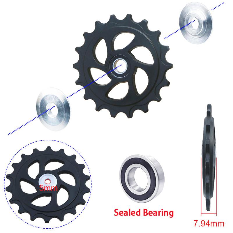 10T 11T 12T 13T 14T 15T 16T 17T 18T Bearing Bicycle Rear Jockey Wheel MTB Bike Rear Derailleur Pulley Roller for Shimano Sram