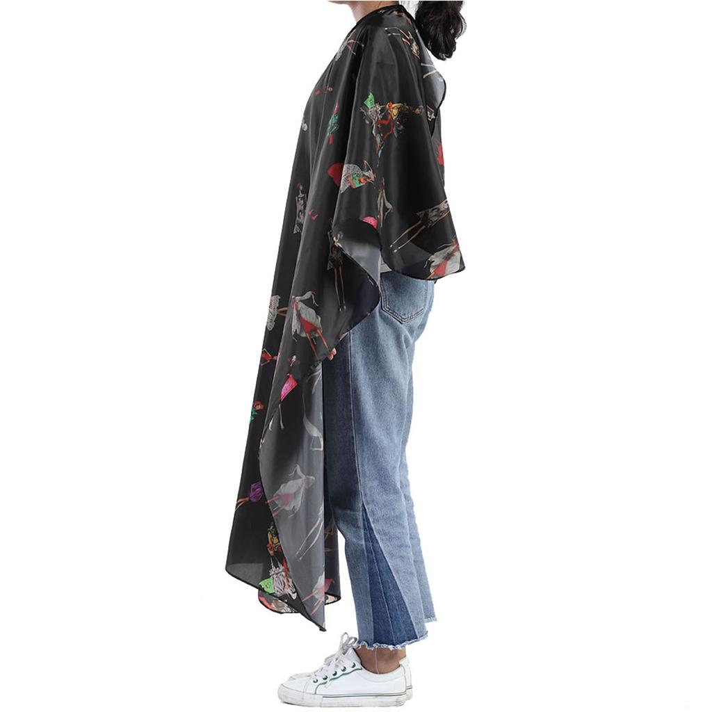 Black with Red Stripes Salon Hair Cut Hairdressing Barbers Hair Cutting Cape For Adult