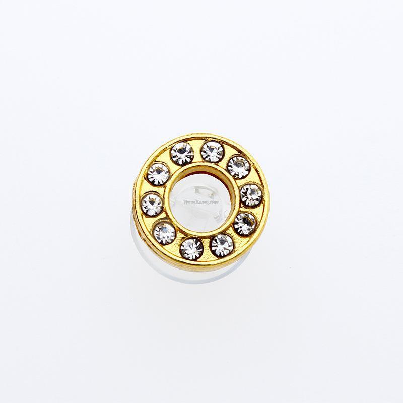 1Pcs Gold Letters Metal Shoe Charms Crystal Diamond Alloy Charms Shoes Accessories Buckle High Quality Shoes Decoration