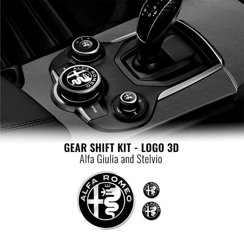 EKQNR1 3D Zinc Alloy Car Central Control Console Knob Logo Sticker Decoration Fit Alfa Romeo Giulia Stelvio