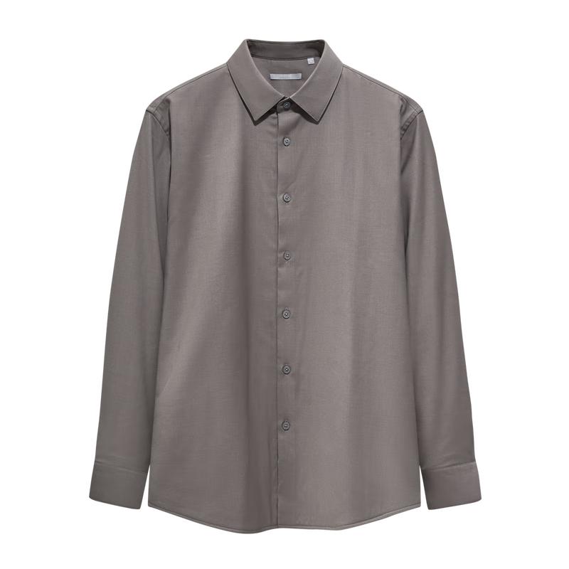 Jiumuwang Men s Wool Blend Wrinkle-Resistant Shirt 180/100A