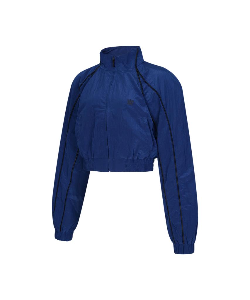WANNABEZFIT Symmetric Woven Crop Jacket Ocean Blue