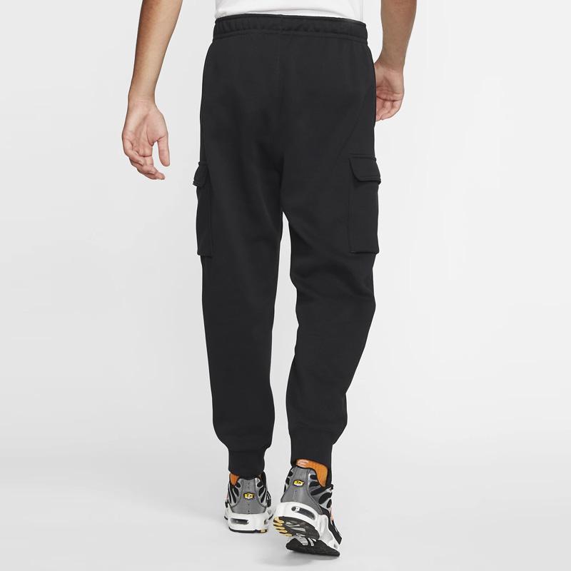 Nike Sportswear Club Fleece Cargo Pants Black/Black/White Men Streetwear CD3129-010