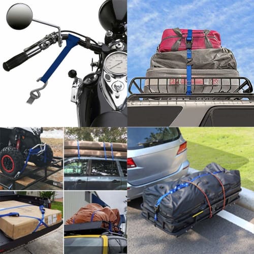 Gaoxin Lashing Belts, Ratchet Tie-Down Belts (Set of 2), 4m Ratchet Type, Blue Securement Band, 800kg Breaking Load, 2.5cm Lashing Width