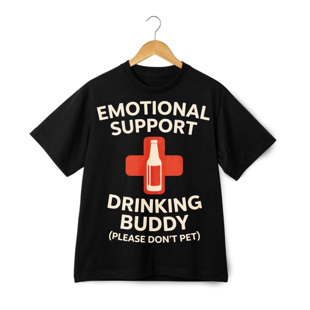 Emotional Support Drinking Buddy Please Don t Pet Funny Alcohol Humor T-Shirt XXXL