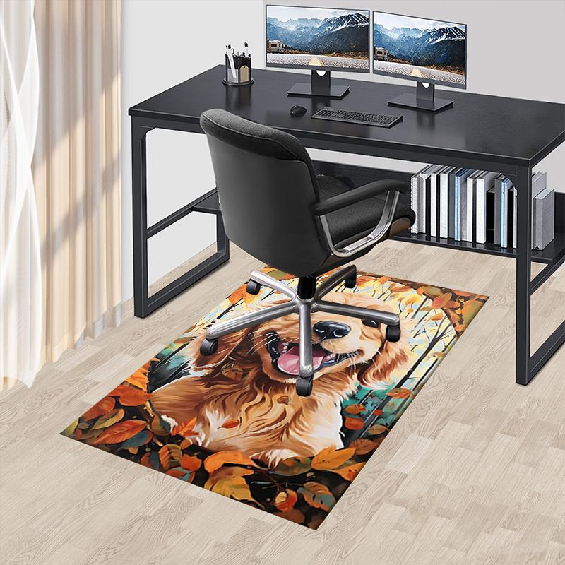 

Golden Retriever Chair Mat: Office Carpet, Oversized Rug for Home Decor, Sofa Mat, Desk Pad Gift - Suitable for Bedroom, Living Room, Any Ro 60cm by 90cm