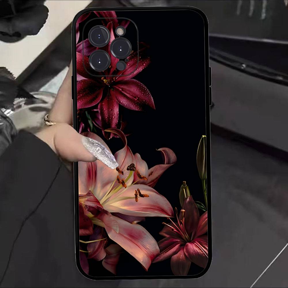 Painting Lily Flowers Phone Case For IPhone 17 16 15 14 11 12 13 Mini Pro XS Max Plus Funda Shell