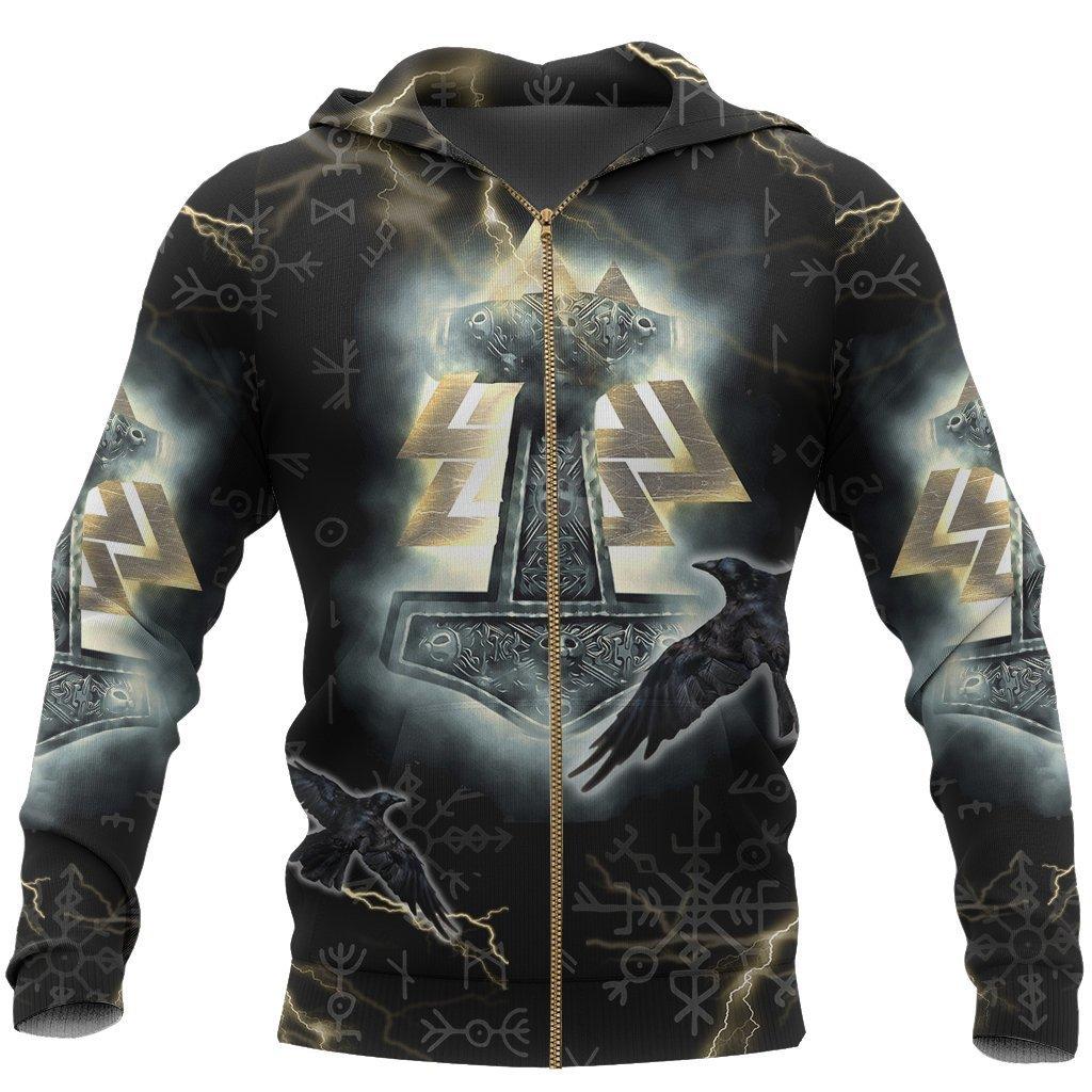 New Tattoo Printed Zipper Hooded Sweatshirt Personality 3D Men