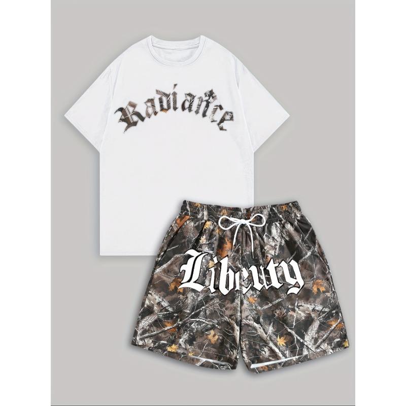 

2026 Summer New Men s Set: Y2K Oversized Casual T-shirt, Training Fitness Quick-dry Shorts, Comfortable and Breathable S