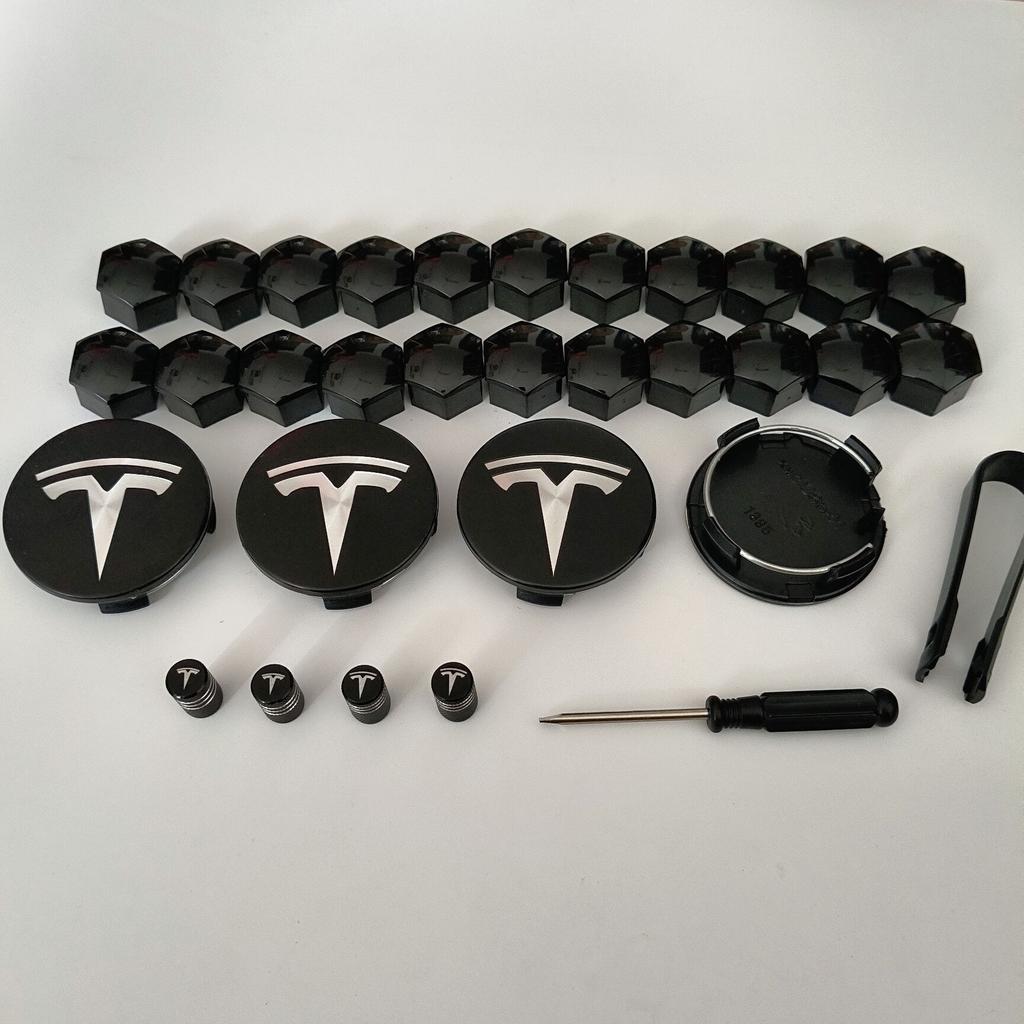 26 Stück 30 Stück Radnabendeckel für Tesla Model 3 Model Y 2025 Model Y Juniper Auto Radnabe Dekorationskappen Abzeichen Radmutterschutz