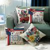 New Style Pillow Case Linen Print Decorative Holiday Sofa Bedside Pillow Case
