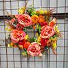 Autumn Door Wreath Christmas Halloween Decoration Pumpkin Berry Pine Cone Maple Artificial Cloth Rattan Material Home decoration