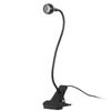 3W 360 Grad Drehung USB Metall Flexibler Hals Warmweißes Licht LED-Licht mit Schalter & Clip(Schwarz)