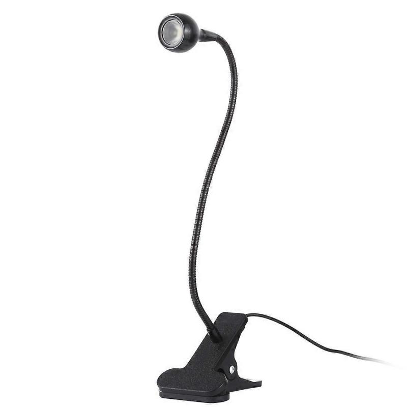 3W 360 Grad Drehung USB Metall Flexibler Hals Warmweißes Licht LED-Licht mit Schalter & Clip(Schwarz)