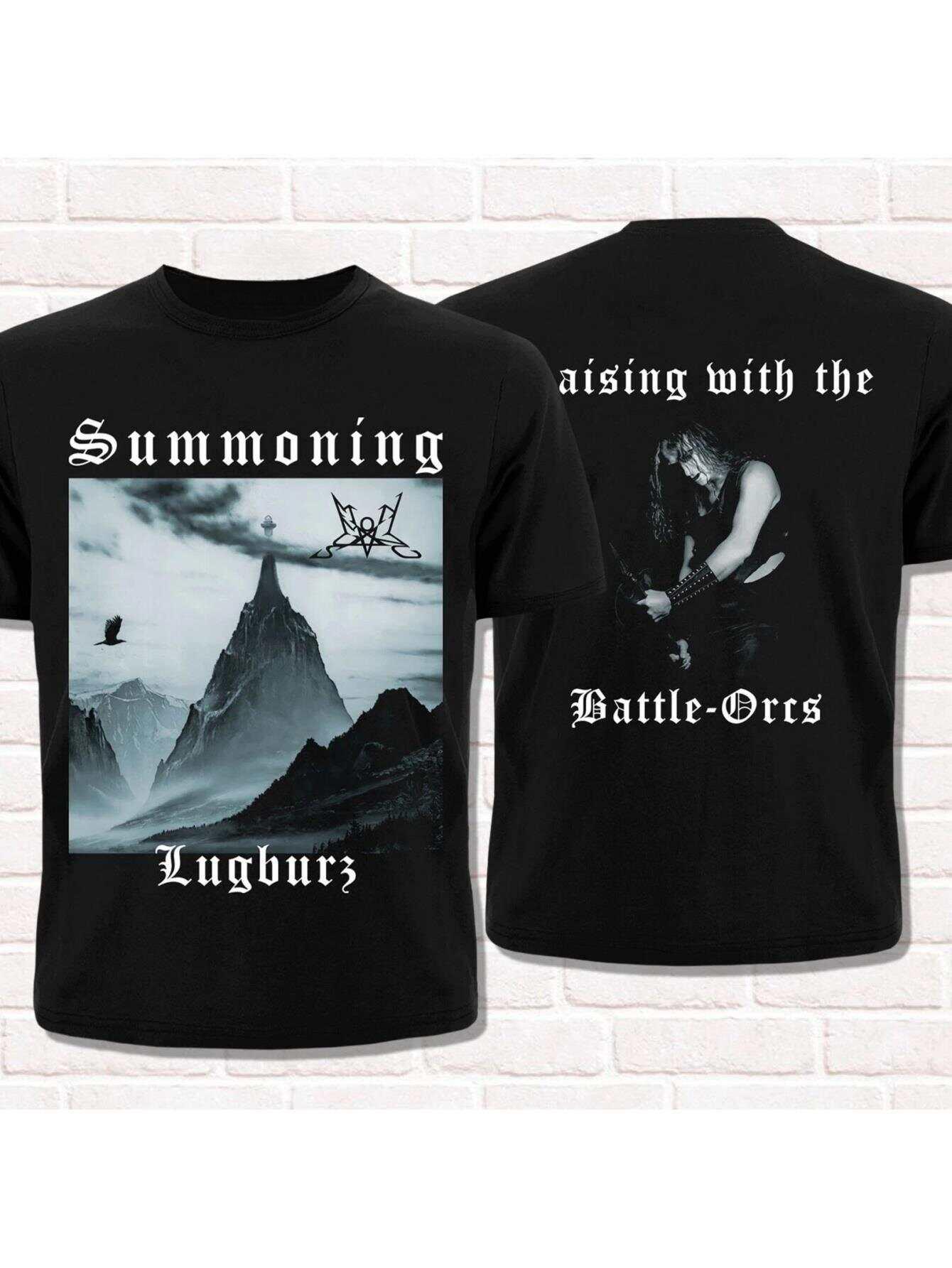 Men s & Women s Summoning Lugburz Gothic Heavy Metal Band T-Shirt - Dark Fantasy Mountain & Summoning Text Album Art Print S