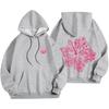 Dark sweatshirt hoodie goth couple Harajuku large size flower pattern print hooded sweater