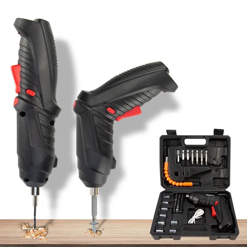 15-Piece Rechargeable Folding Electric Screwdriver Set with Phillips and Slotted Bits