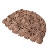 Flowers Knitted Hat Hollowed Out Skullies Hat Breathable Sun Visor  for Women