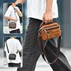 WEIXIER Men's Leather Crossbody Shoulder Bag Waterproof Messenger Bag Briefcase Satchel Travel Work Bag