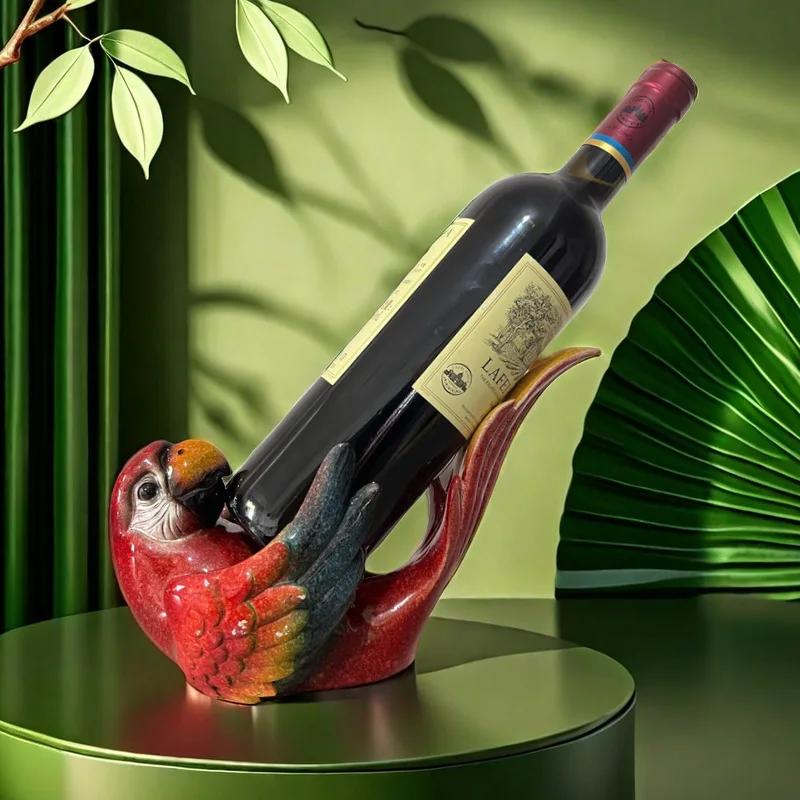 

Nordic Creative Parrot Винный шкаф Винный шкаф Семейное украшение гостиной Простой стиль Эксклюзивно для скульптуры Современное искусство Lotr алый