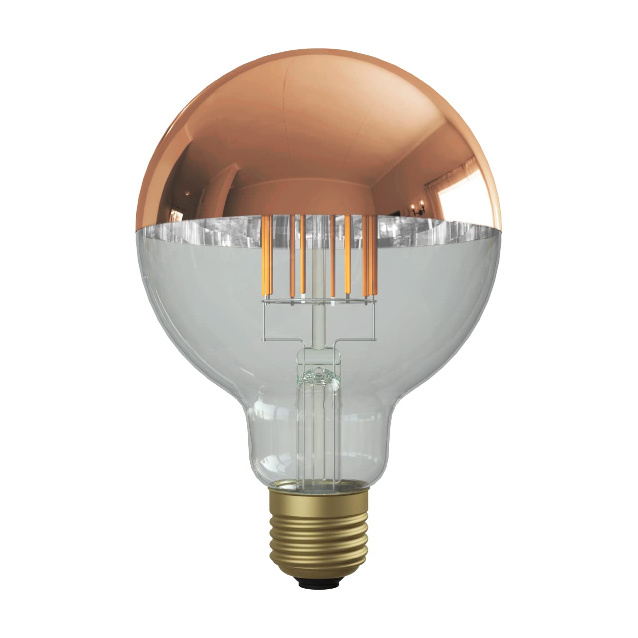 

[Siphon Ball 95 Copper Mirror LED Bulb LDF64D] 3-Year Warranty, Color Temperature: 2700K, E26, Warm White, Clear Glass, Retro, Antique, Industrial,