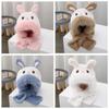 Cartoon Baby Hat With Scarf Windproof Beanie Hat Scarf Fashion Scarf Set Hooded  Children