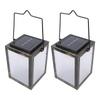 2PCS 3D Solar Lantern Rain Proof Weather Proof Flickering Outdoor Lantern for Garden Patio