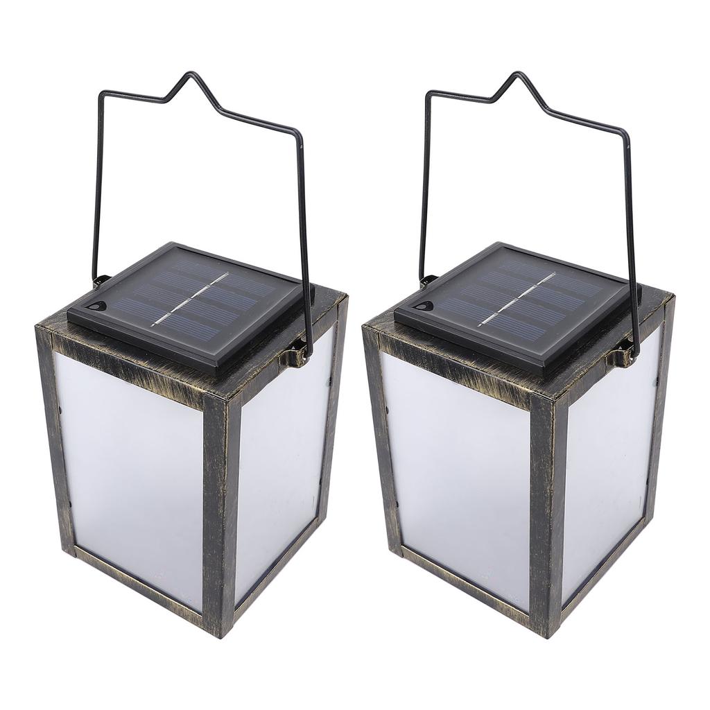 2PCS 3D Solar Lantern Rain Proof Weather Proof Flickering Outdoor Lantern for Garden Patio