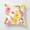 Car Living Room Sofa Cushion Cover Luxury Home Decoration Pillow Cover Rose Flower Print Pattern Cushion Cover