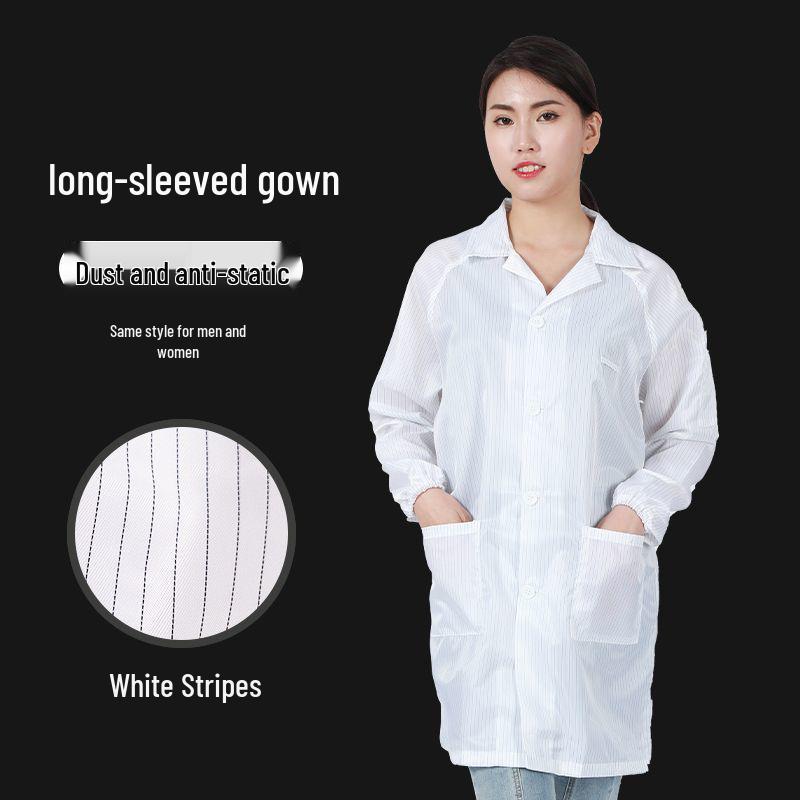 

Унисекс Антистатический Пыленепроницаемый Рабочий Костюм для Чистых Помещений с Застежкой на Пуговицы