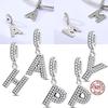 Copper26 Letter A-Z Alphabet Charm Fine Beads Fit Original Charms Copper Bracelet Diy Fine Jewelry For Women Gifts Making