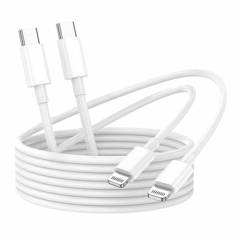 USB C to Lightning Charging Cable for Apple, for iPhone 14 Charger Fast 6ft 2Pack Long Type C to Lightning Power Cord for iPhone 13/12/11 Pro/X/Xs 3FT белый
