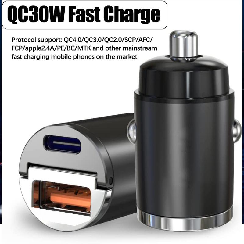 Adattatore per caricabatteria da auto in metallo doppio USB per caricabatteria d