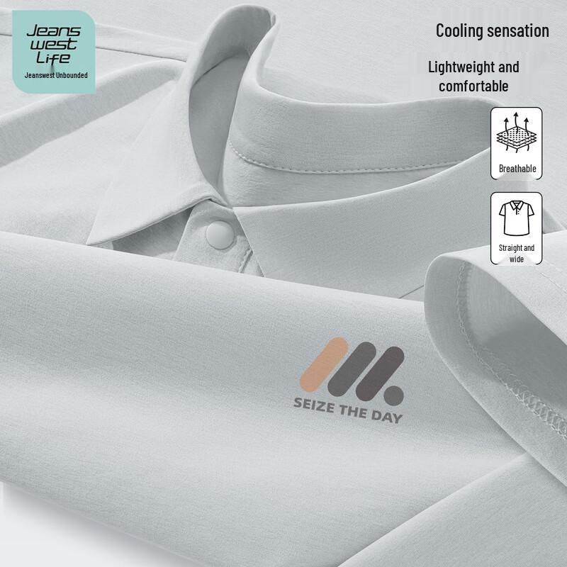 JEANSWEST LIFE Men s Versatile Short Sleeve Polo Shirt L