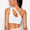 Damen Sport-BH Push Up Fitness BHs One-Shoulder Stoßfest Yoga BH Schwarz Weiß Yoga Lauf BH Sexy Weste