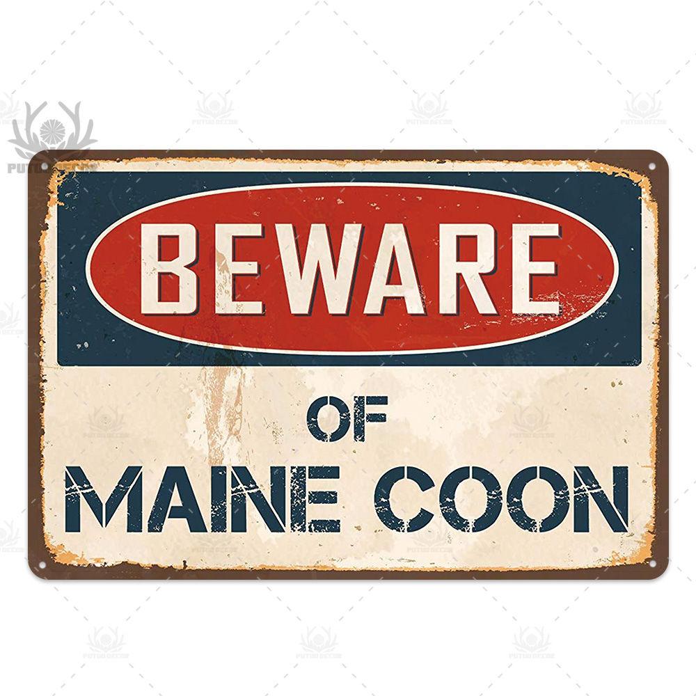 Putuo Decor Beware Vintage Tin Sign Funny Warning Danger Plaque Metal Wall Poster Painting for Room House Shop Bar Man Cave