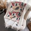 Fular de Modă Iarnă Șal Gros Înfășurare Fular de Cap Femei Lux Broderie Floare Cald Eșarfă de Gât Poncho Pashmina Bufanda
