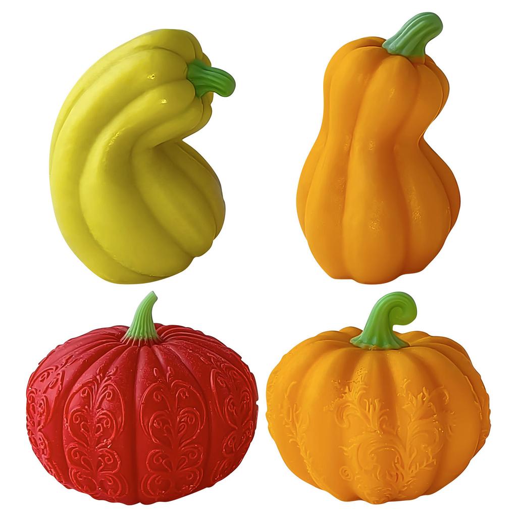 Pumpkin Candle Mould Halloween Silicone Molds Ornament Molds Castings Molds Plasters Molds for Home Decoration