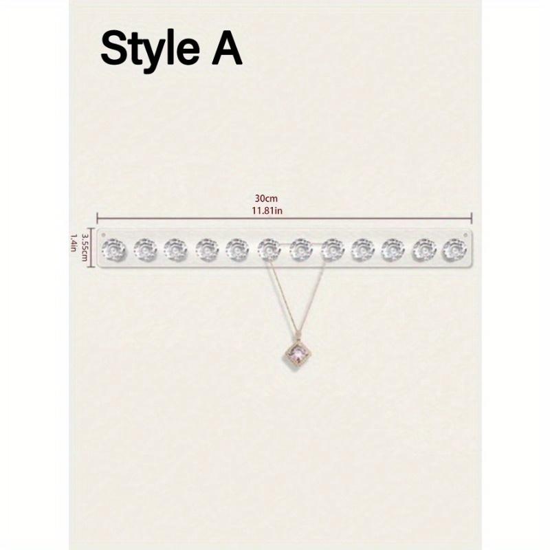 

1 шт. Подставка-органайзер для украшений для ожерелий, браслетов, серег и колец Прозрачная настенная витрина для туалетного столика Крючок для хранения украшений 1pc чистый