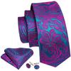 Modische Krawatte für Herren, Paisleymuster, Blumenmuster, 10 Stile, jacquardgewebte Seidenkrawatte, Einstecktuch, Manschettenknöpfe, Designer-Set