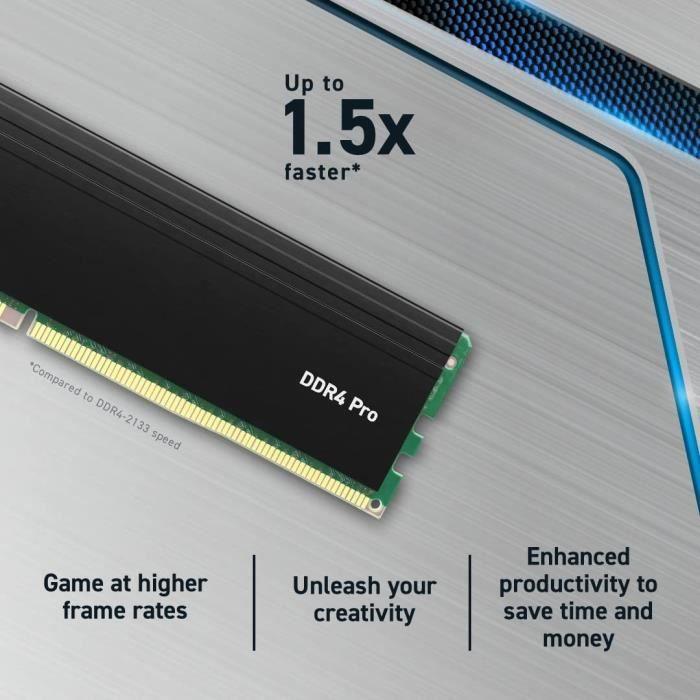 Mémoire ram - crucial - pro ddr4 - 32go - ddr4-3200 - udimm cl22 (cp32g4dfra32a)