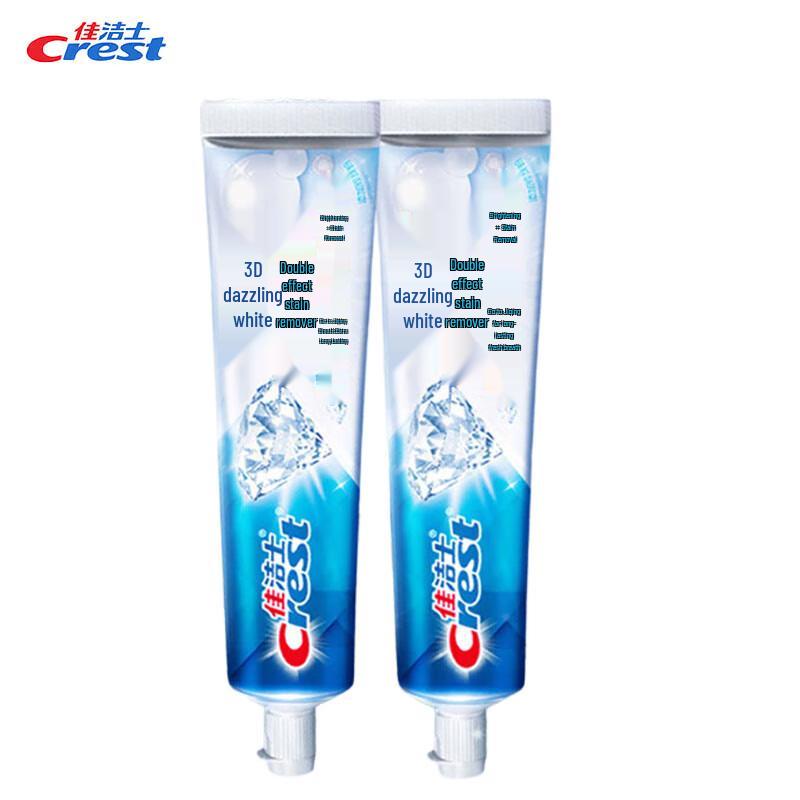 Crest 3D White Dual Effect & Jasmine Tea Refreshing Toothpaste Twin Pack
